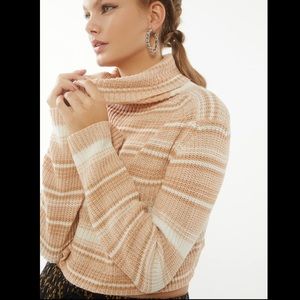 UO Mackenna Striped Turtleneck Sweater